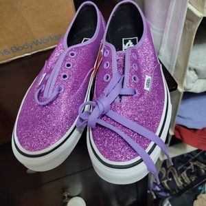 Vans purple glitter shoes